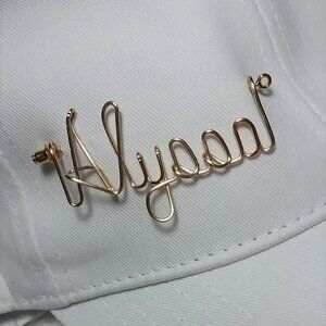 Personalized Name Pin - Golf Hat Visor Cap - Sports - Brooch Lapel Scarf Badge